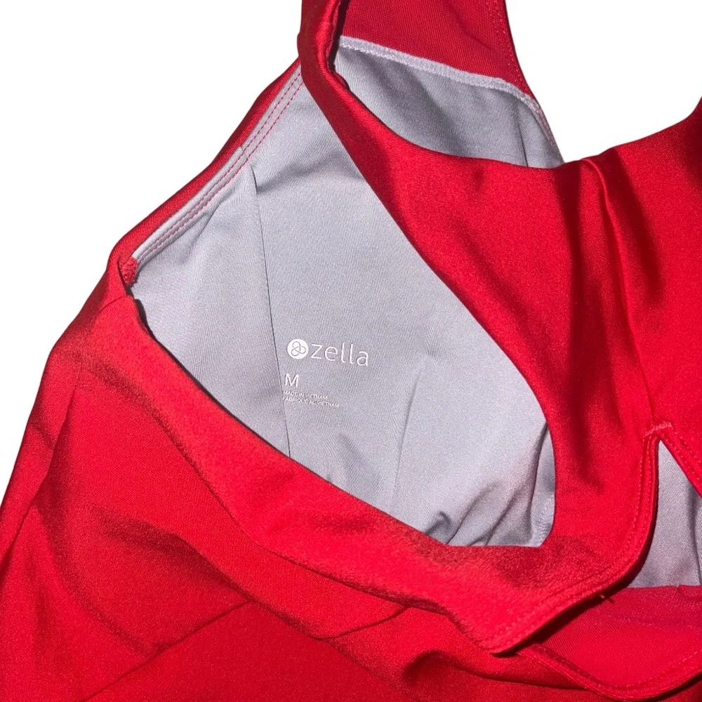 Zella Red Racerback Sports Tank with Built-In Bra - Picture 3 of 4